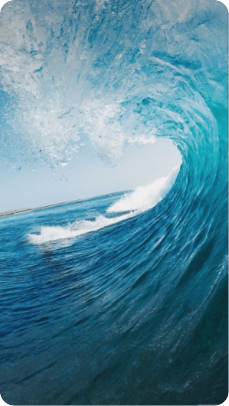 Curling ocean wave